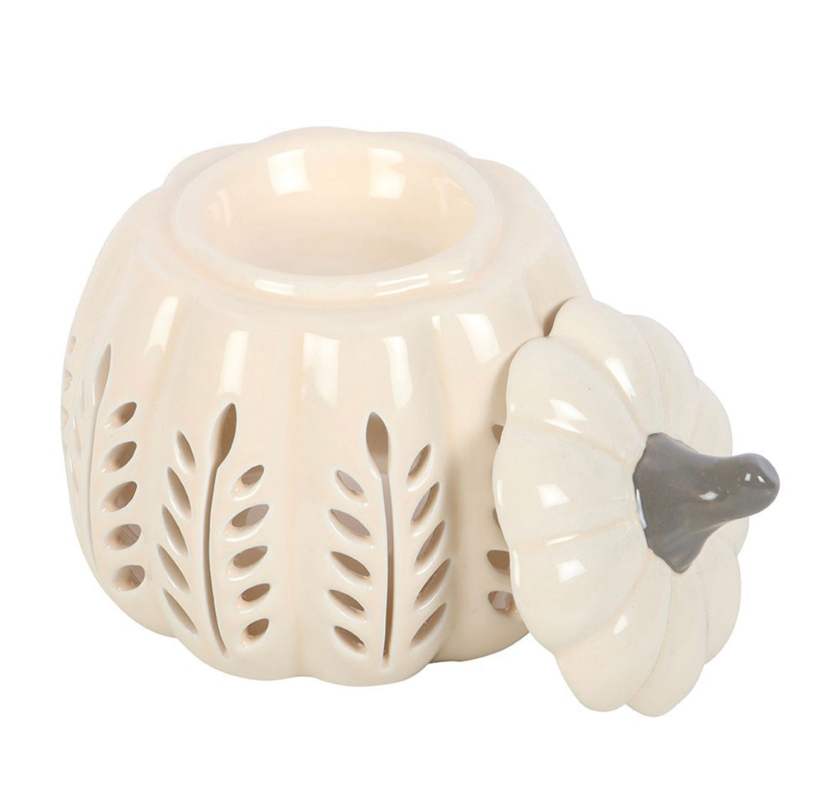 Cream pumpkin cut out wax melter