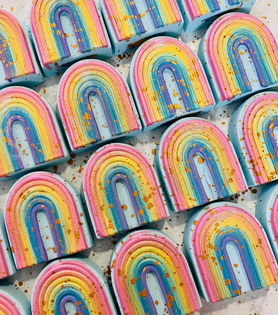 Rainbow bath bomb