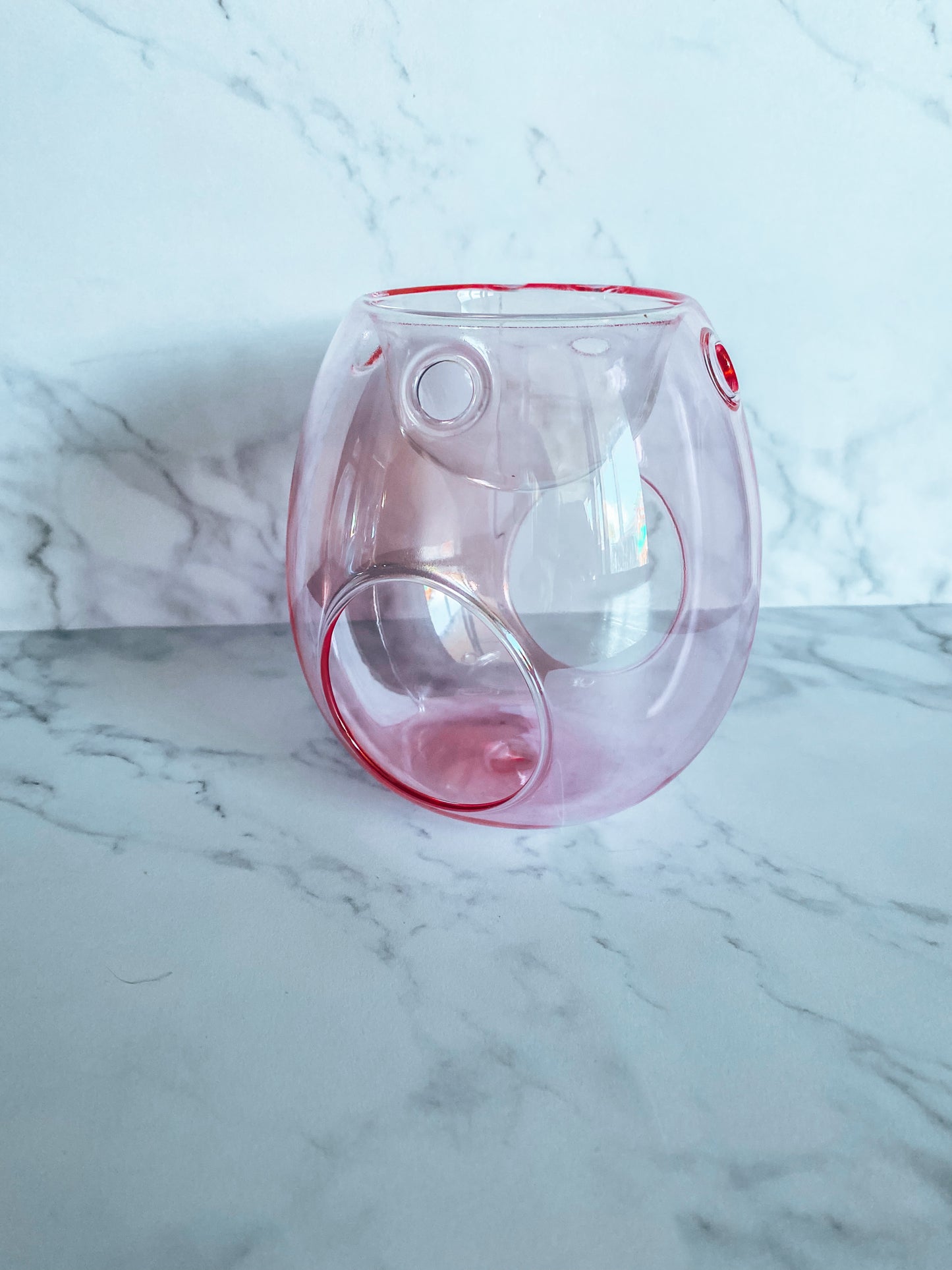 Pink glass wax burner