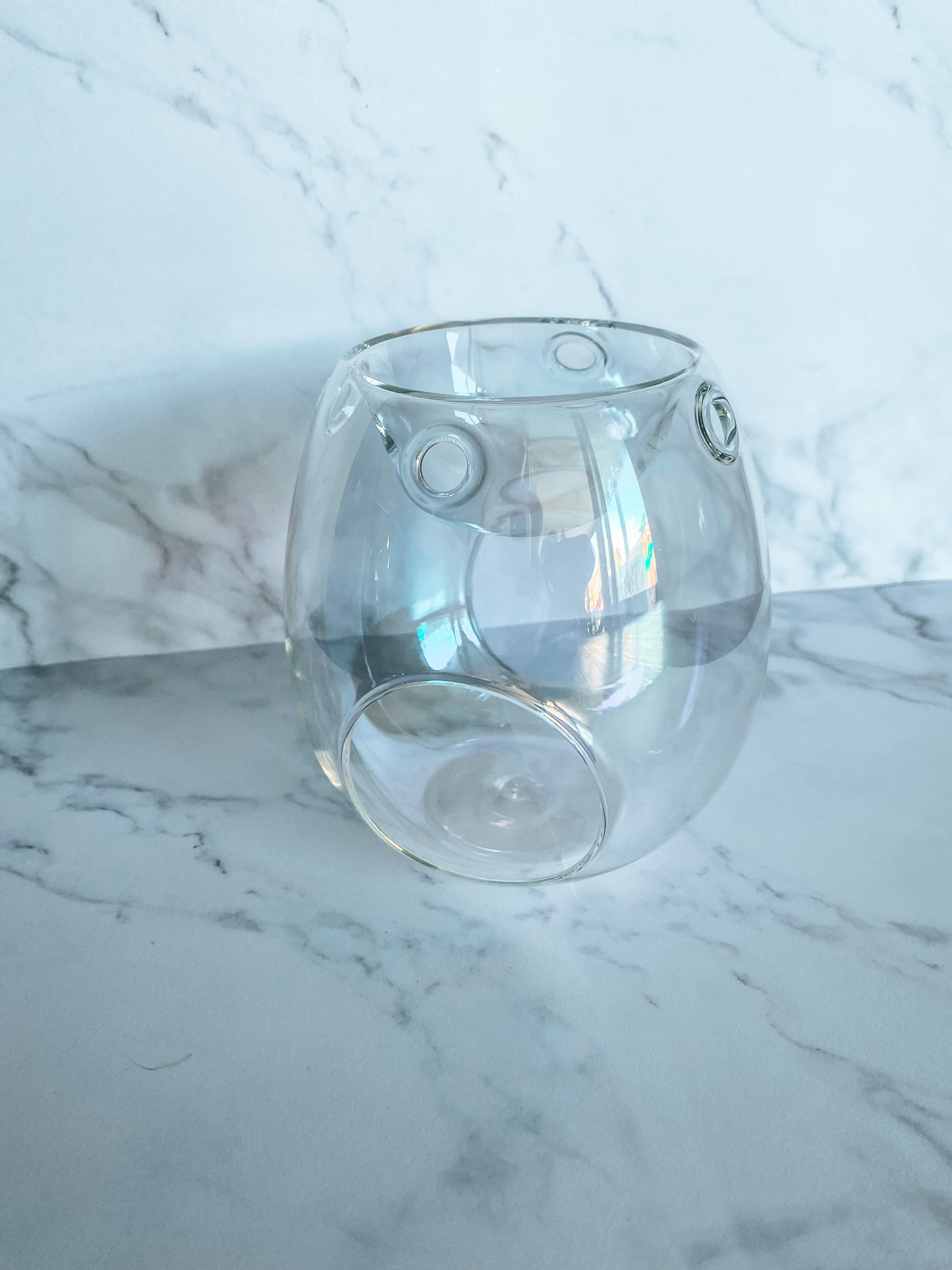 Clear glass wax burner