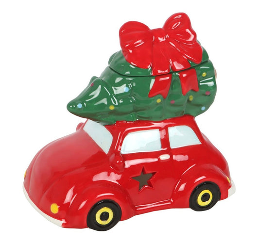 Christmas tree on car was melter