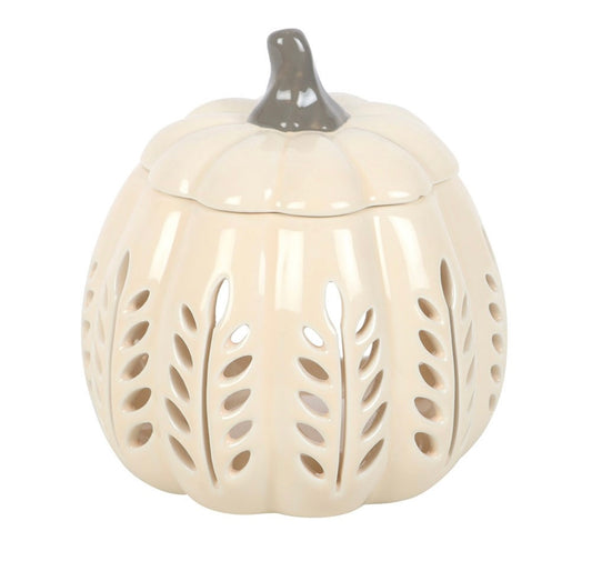 Cream pumpkin cut out wax melter