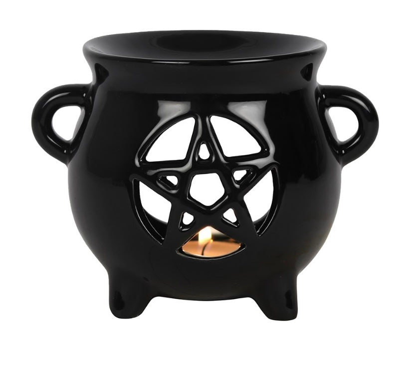 Black pentagram cauldron